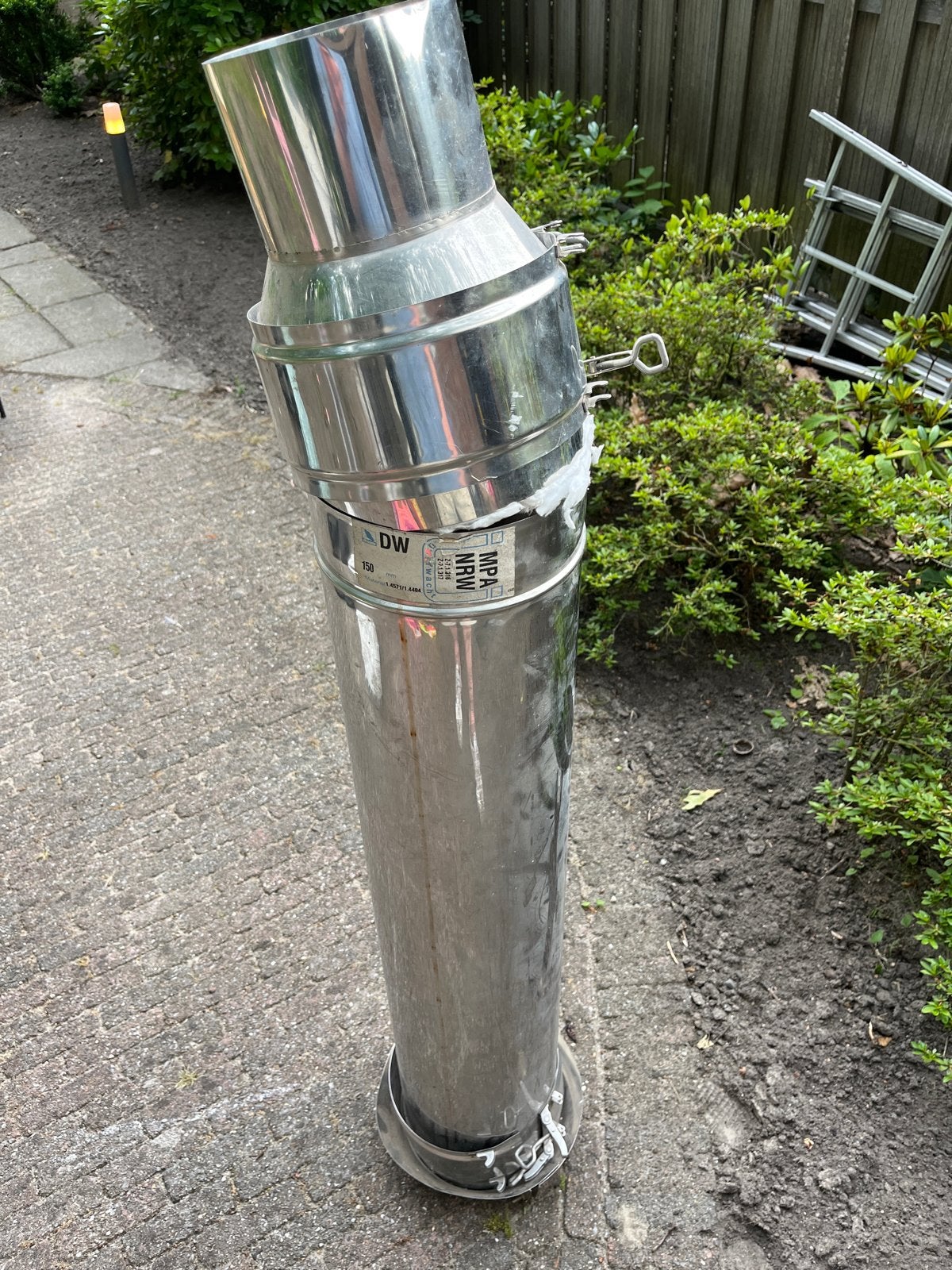 Raab DW 150 mm RVS dubbelwandige pijp, Ophalen, Gebruikt, Ventilator en Afzuiger