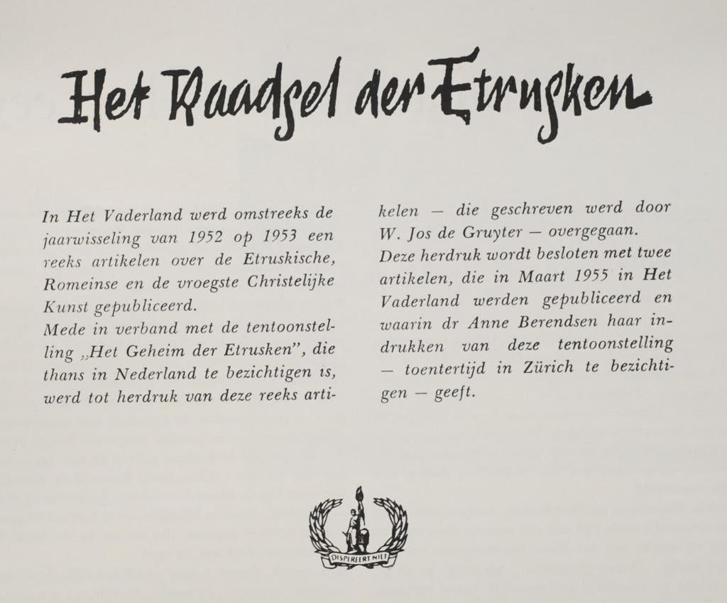 Etruskische kunst, Verzenden, Zo goed als nieuw