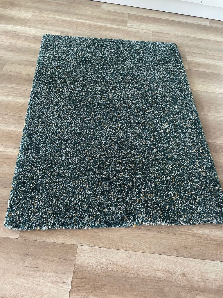 IKEA HOTELLRUM hoogpolig vloerkleed 133195 blauw/groen/geel, 150 tot 200 cm, 200 cm of meer, Ophalen of Verzenden, Zo goed als nieuw
