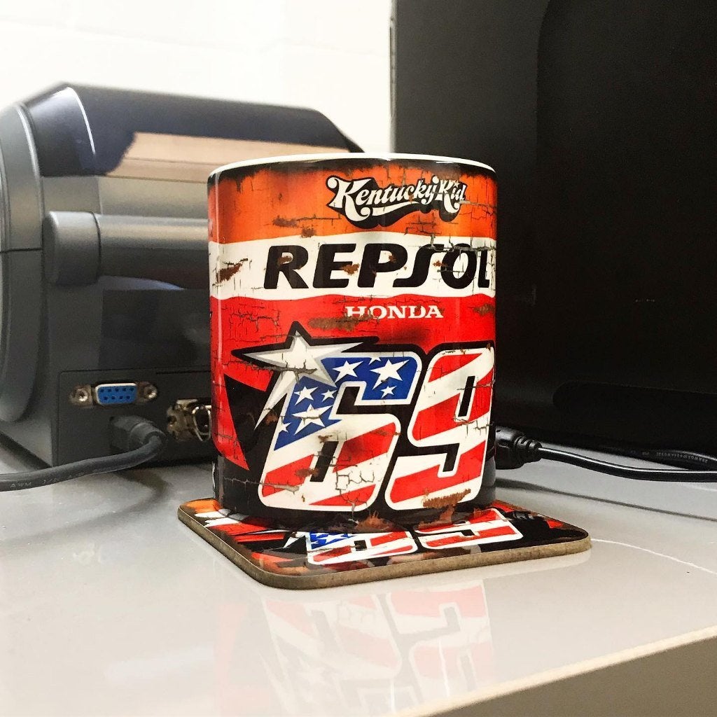 ✅ Nicky Hayden Repsol Honda mok Vintage olie Motorsport, Ophalen of Verzenden, Nieuw, Motoren
