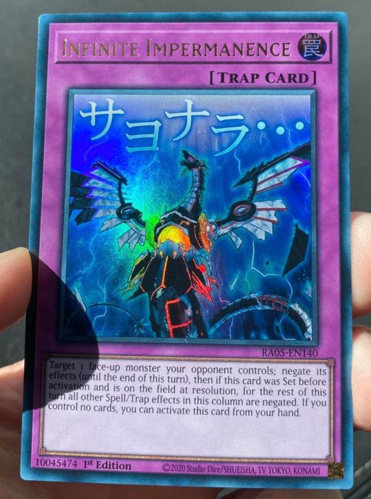 Yu-Gi-Oh! Stamped Infinite Impermanence RA05 1st !, Hobby en Vrije tijd, Verzamelkaartspellen | Yu-gi-Oh!, Ophalen of Verzenden
