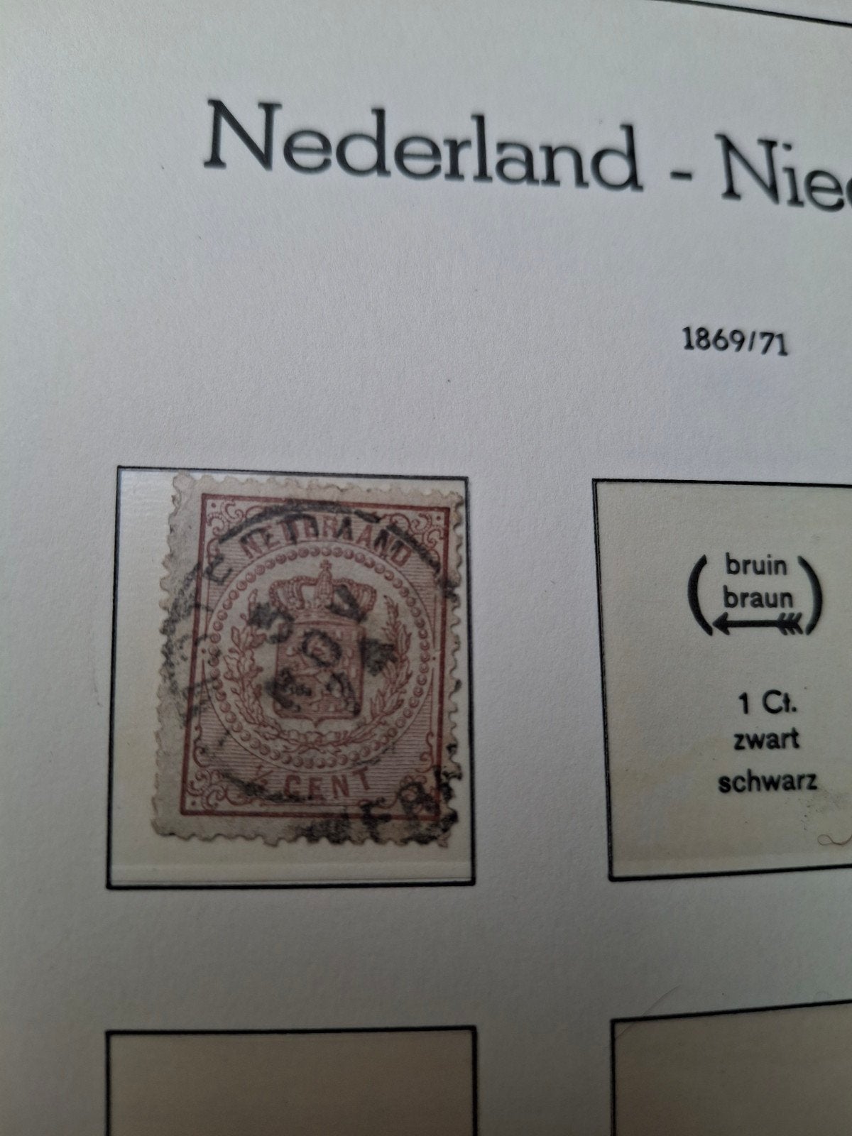 4 Oude Nederlandse Postzegels uit 1869-1888, Gestempeld, Postzegels en Munten, Postzegels | Nederland, Ophalen of Verzenden
