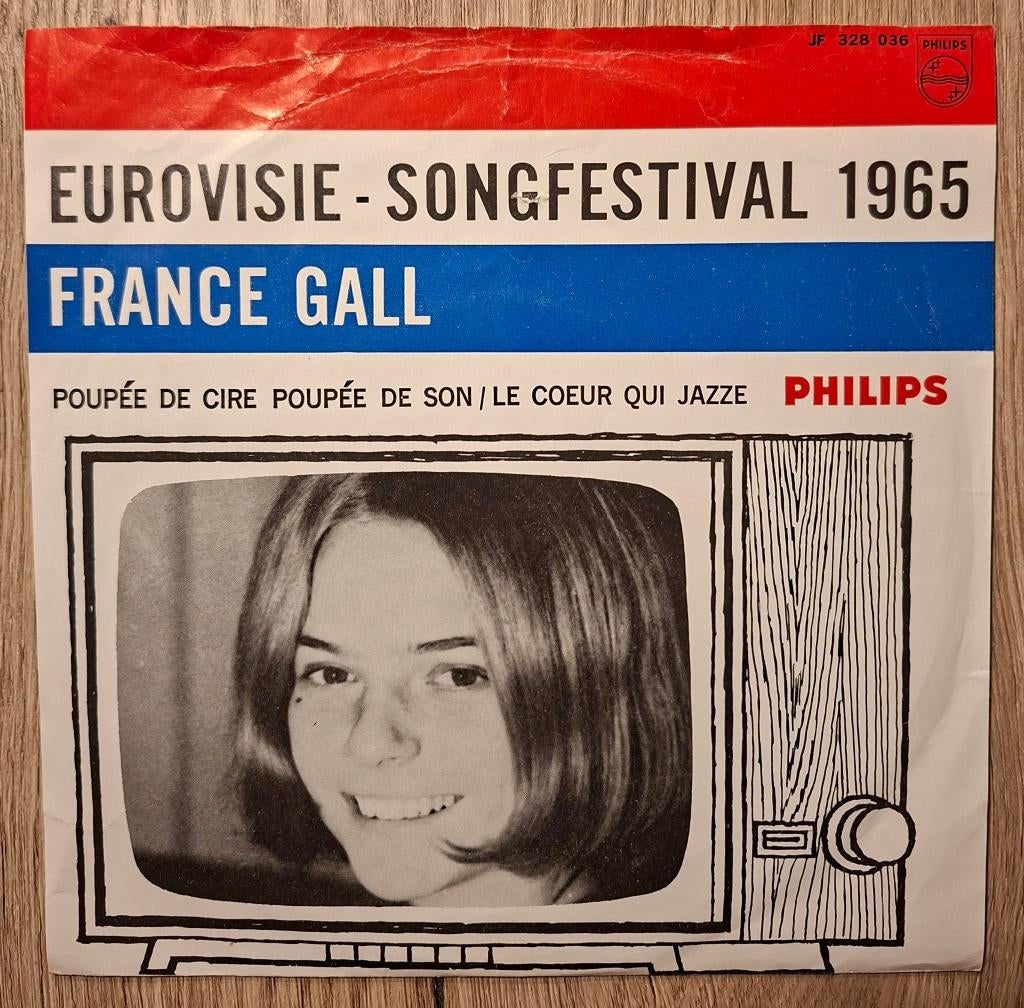 Eurovisie Songfestival France Gall single Poupee de cire, Gebruikt, 7 inch, Single, Ophalen of Verzenden