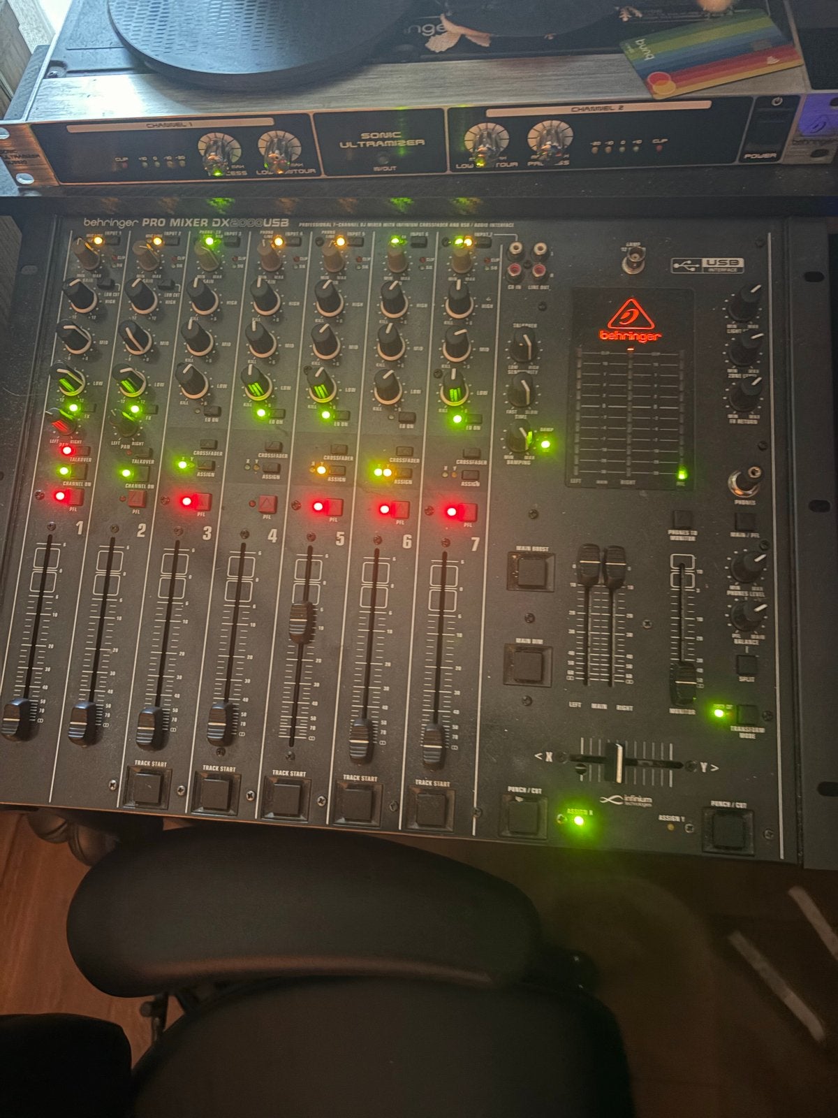 Behringer Pro Mixer DX2000USB Mengpaneel, Ophalen, Gebruikt, 5 tot 10 kanalen, Microfooningang