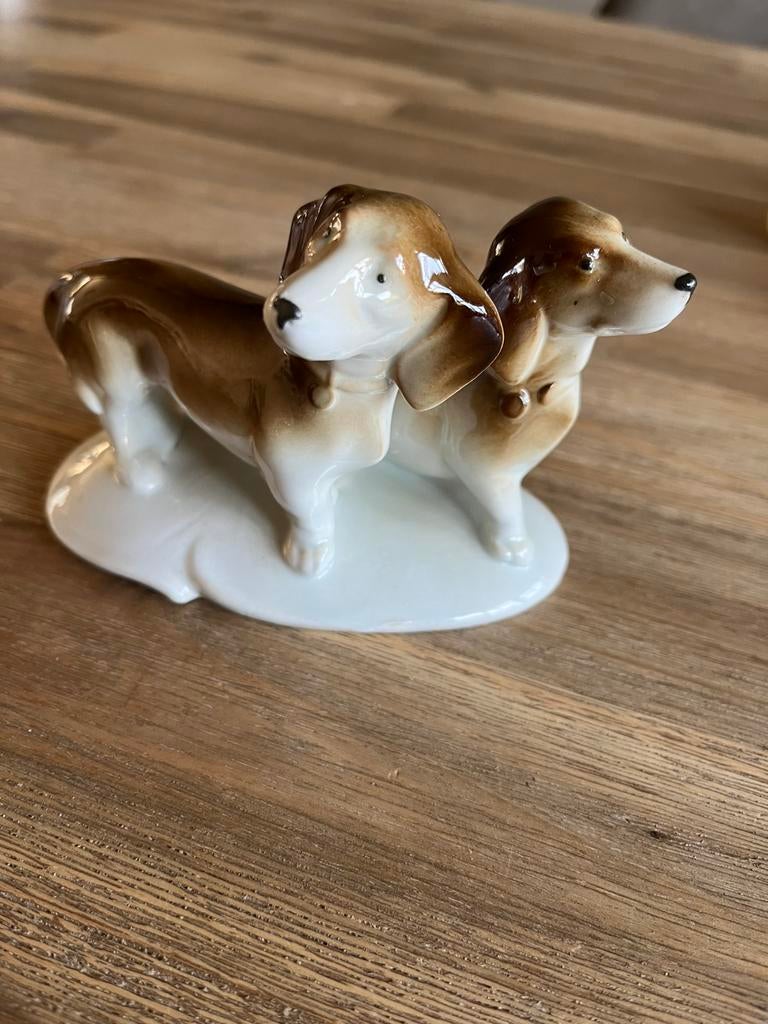 🐕Vintage 2 teckels, Carl Scheidig, Lippelsdorf, Antiek en Kunst, Antiek | Porselein, Ophalen of Verzenden
