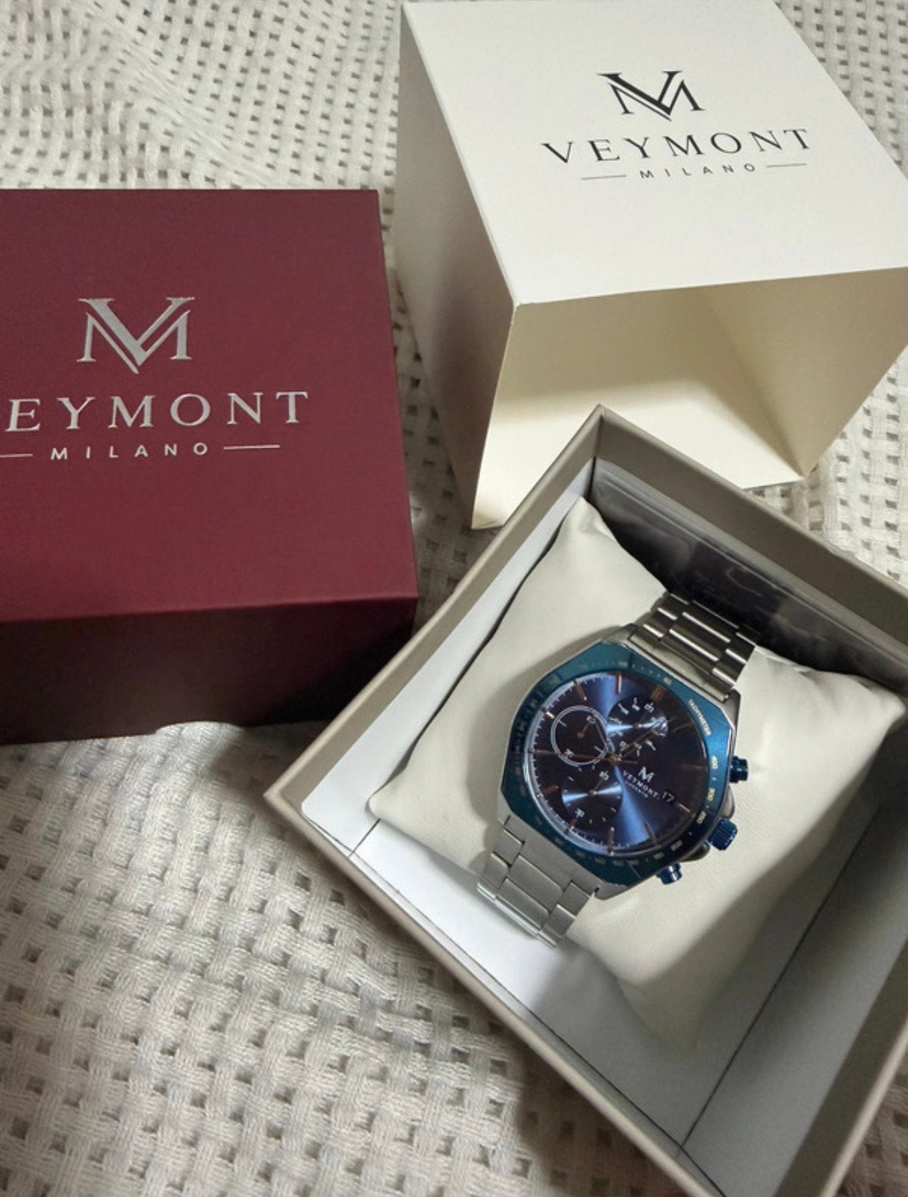 Herenhorloge Veymont Milano lucento Lu003, Ophalen, Zo goed als nieuw, Staal, Overige merken