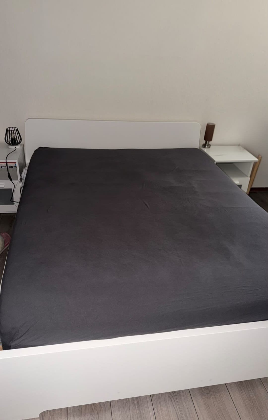 Bed 2 persoons., Huis en Inrichting, Slaapkamer | Bedden, Ophalen, Gebruikt, Wit, Tweepersoons