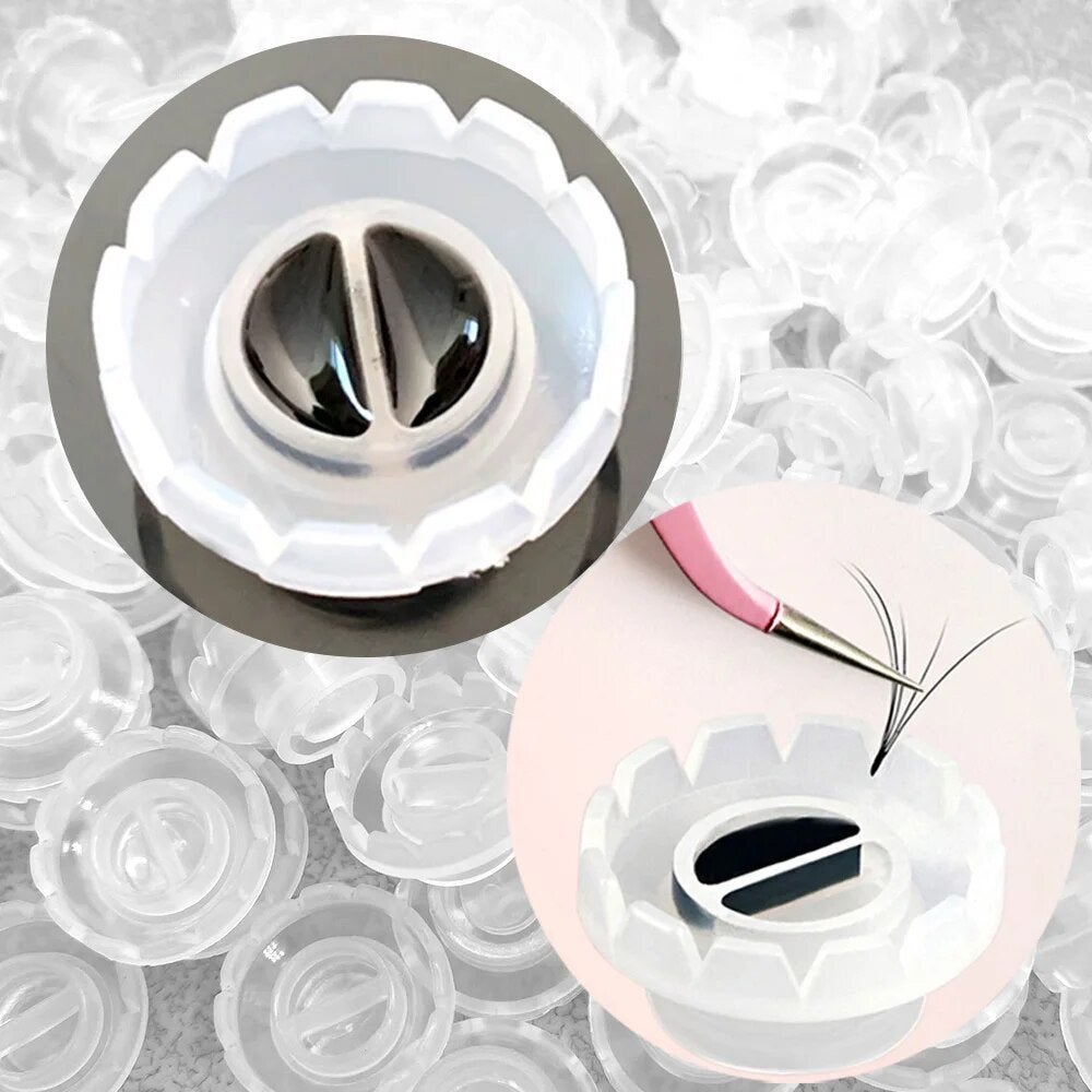100 stuks Wimper Lijm Cup Rings Houder., Ogen, ., Zwart, Nieuw
