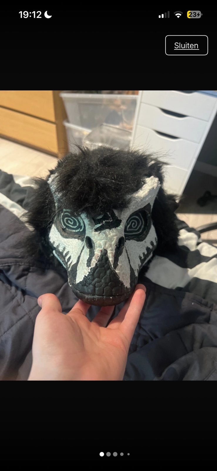 LQ/slight MQ dino masker! (Furry), Hobby en Vrije tijd, Ophalen of Verzenden, Gebruikt, Overige typen