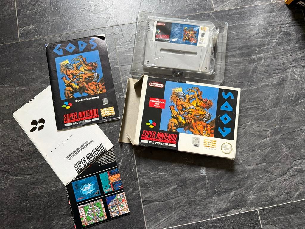 Gods - Super Nintendo (SNES) PAL - Compleet in doos, Gebruikt, 1 speler, Vanaf 12 jaar, Ophalen