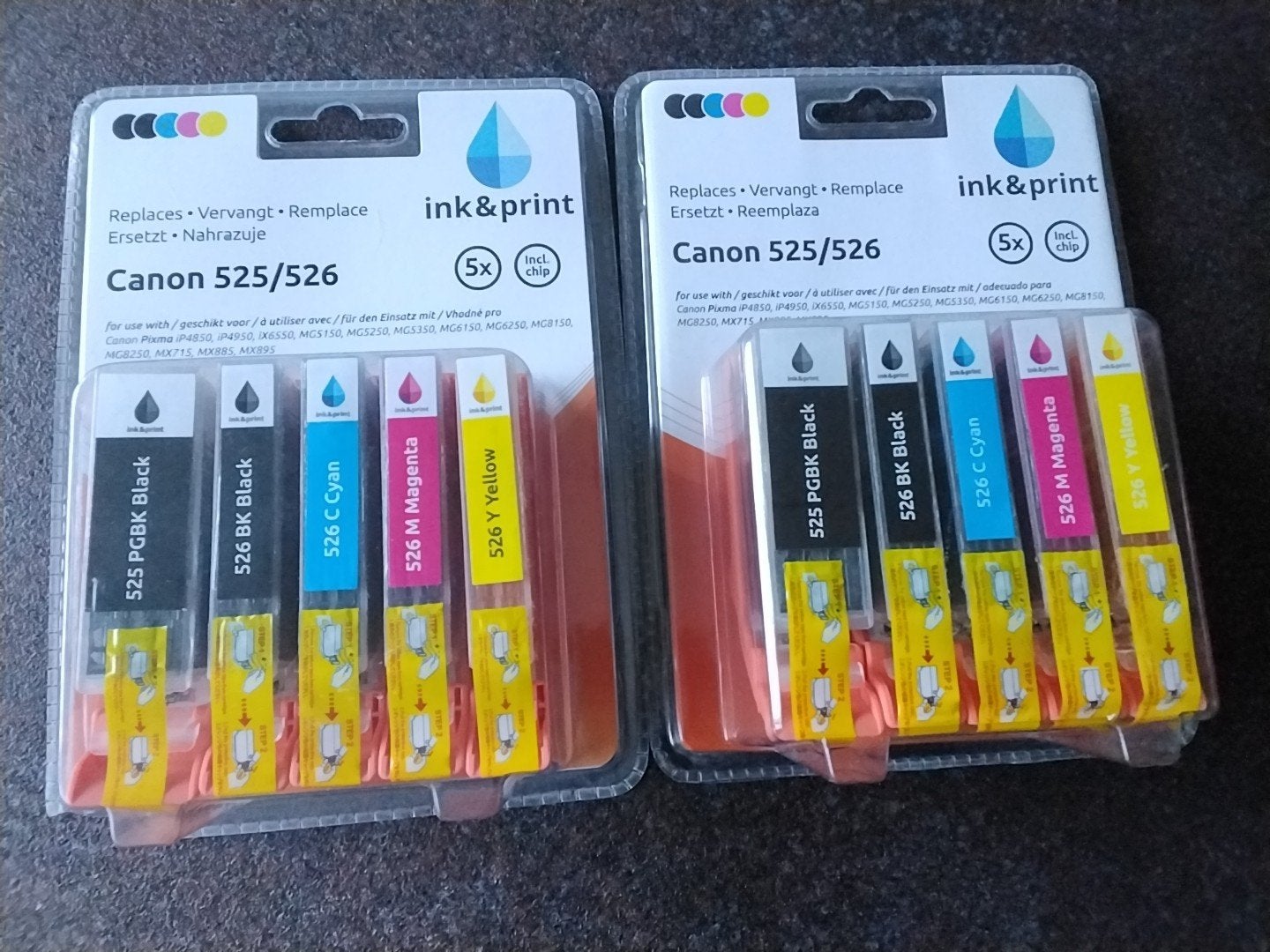 Inktpatronen Canon 525/526 (5x) - Compatibel, Ophalen of Verzenden, Nieuw, Cartridge, Ink&print (compatibel met Canon)