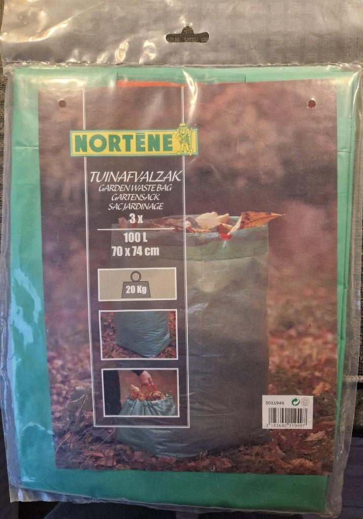 Tuinafvalzak 100 liter met trekband -  totaal 3 stuks, Tuin en Terras, Ophalen of Verzenden, Nieuw, Overige soorten, Onbekend
