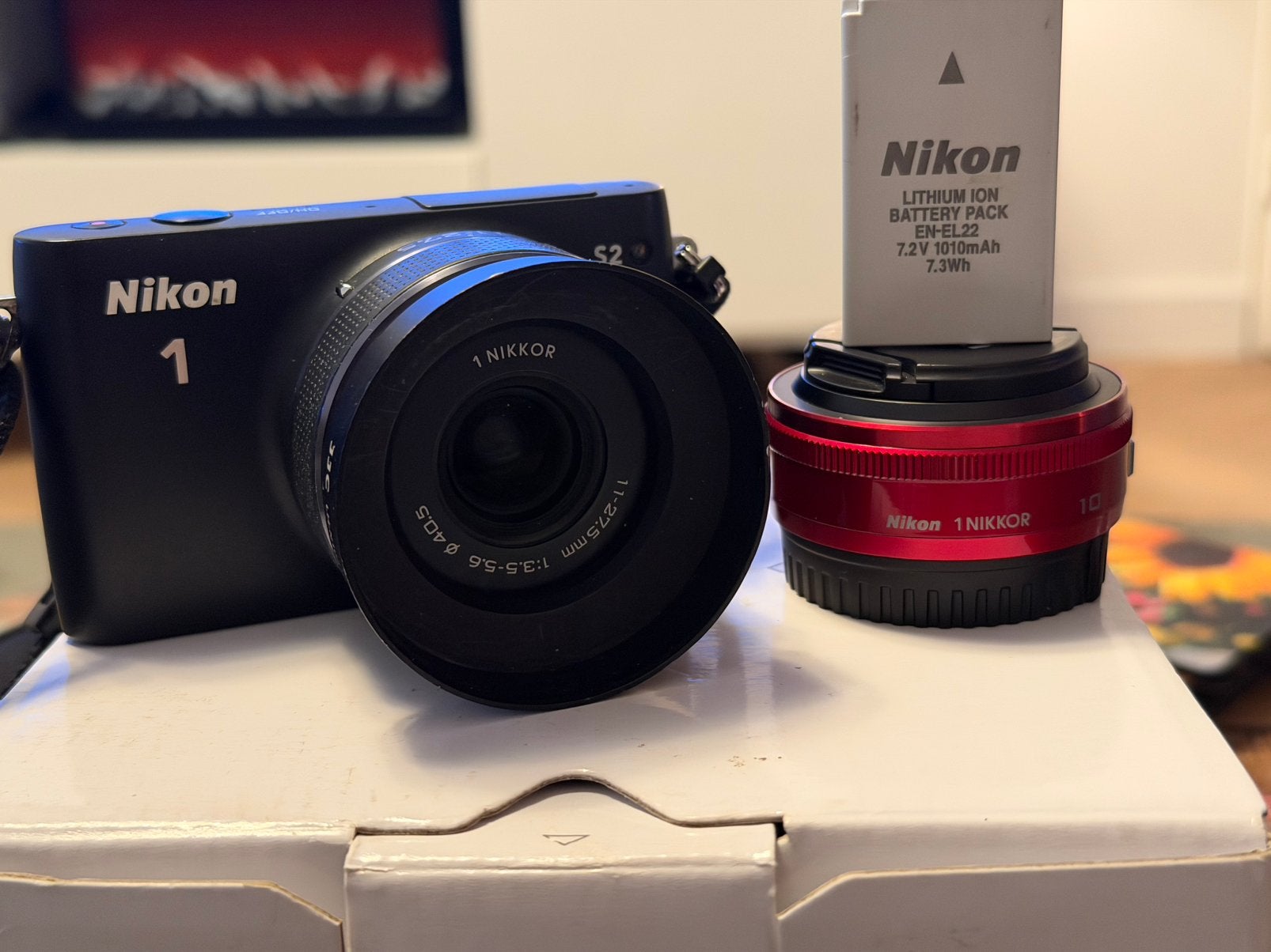 Nikon 1 S2 met 3 lenzen, Gebruikt, Micro Four Thirds, Nikon, 10 mm
