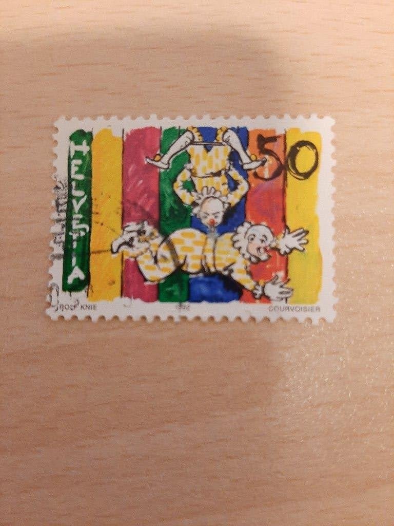 Zwitserland circus clown, Verzenden, Gestempeld