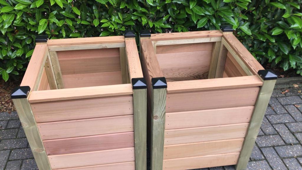 RED CEDER HOUTEN BLOEMBAK, Ophalen, Nieuw, Balkon, 60 tot 100 cm