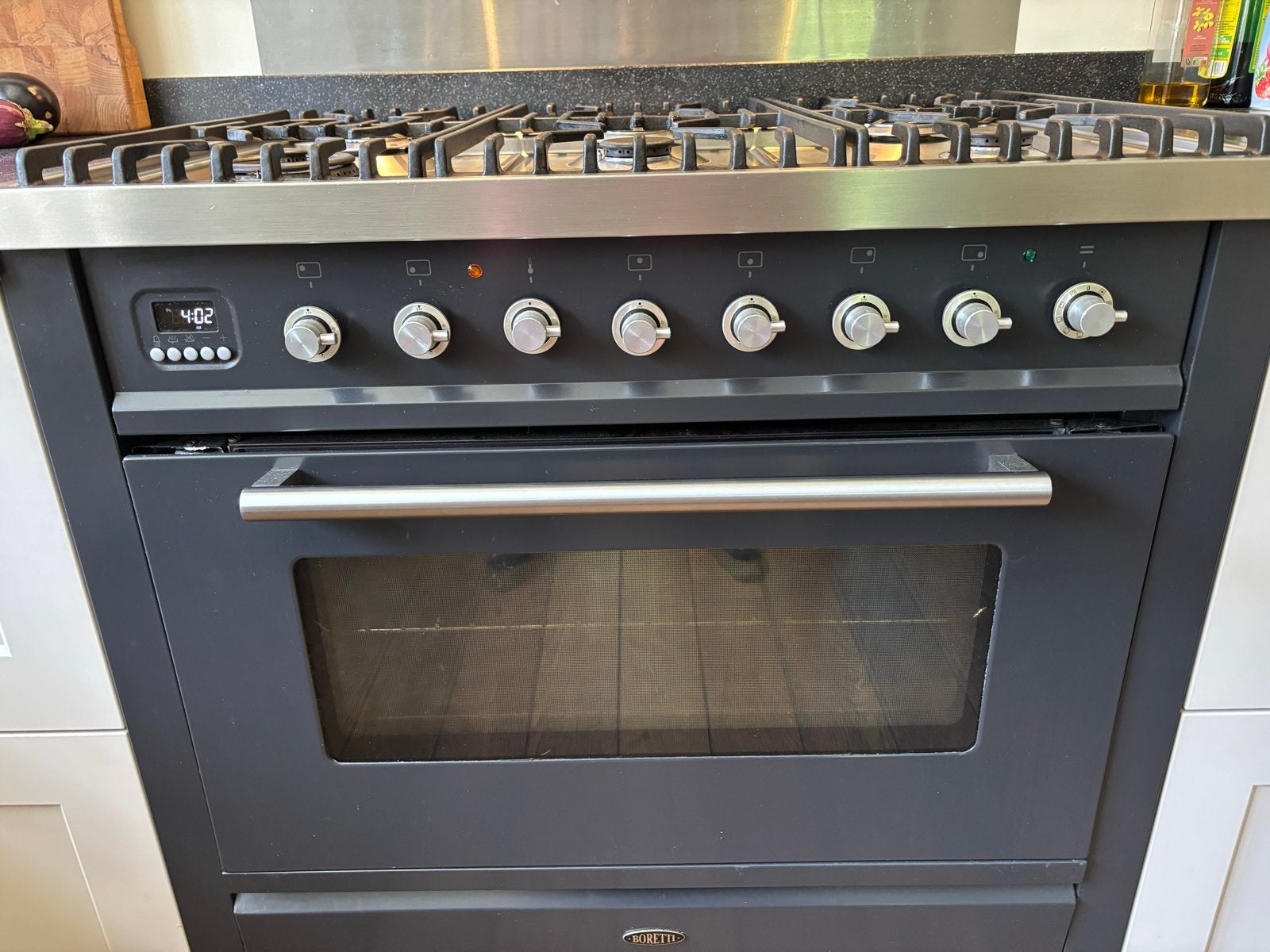 Boretti VT96AN | Gasfornuis | 90 cm | Zwart, Witgoed en Apparatuur, Fornuizen, Ophalen, Gebruikt, Hete lucht, 60 cm of meer