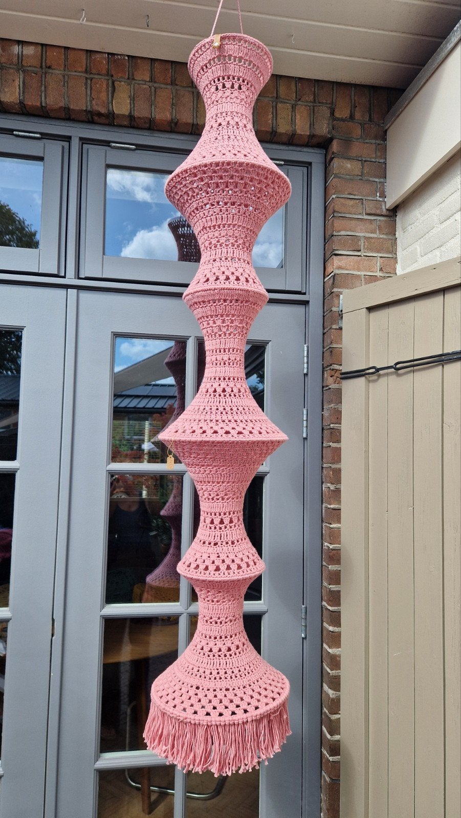 Handgehaakte Fishermanslamp, Boho, Nieuw, Roze, Ophalen of Verzenden