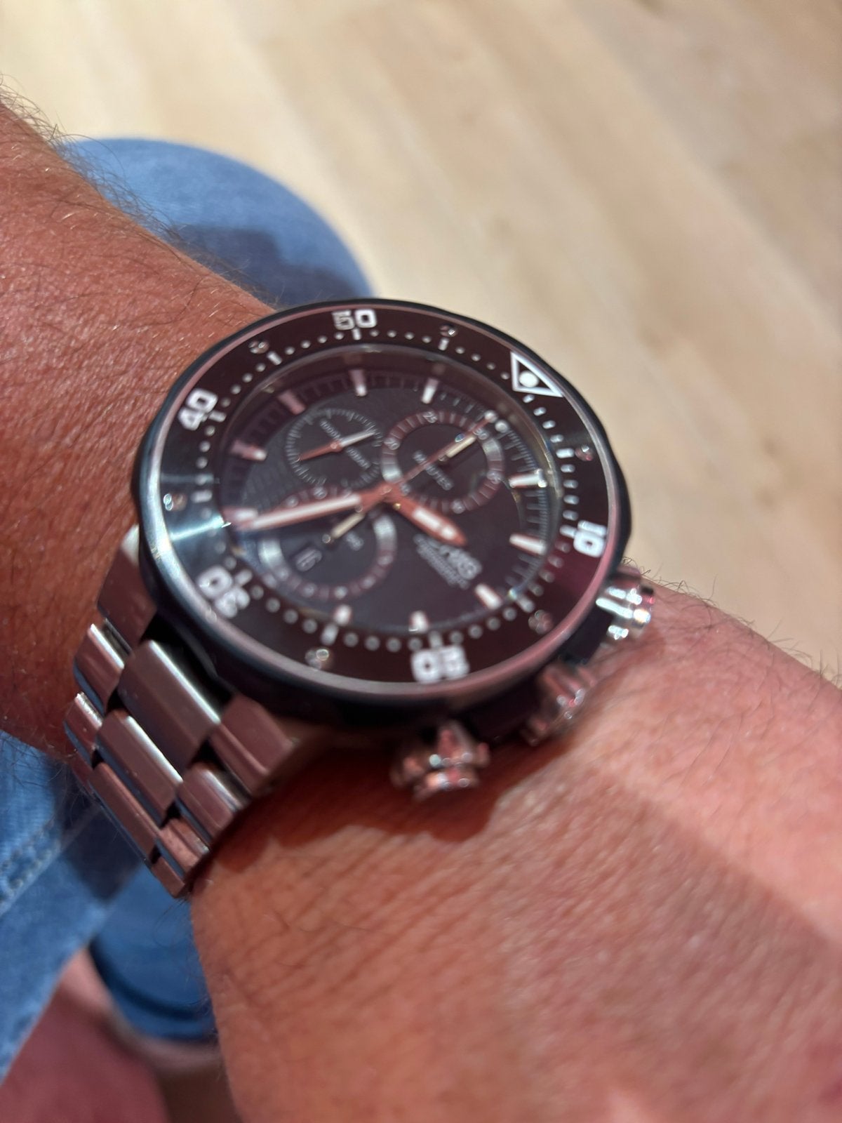 Oris Aquis Chronograaf Herenhorloge - Zo goed als nieuw, Staal, Polshorloge, Zo goed als nieuw, Ophalen
