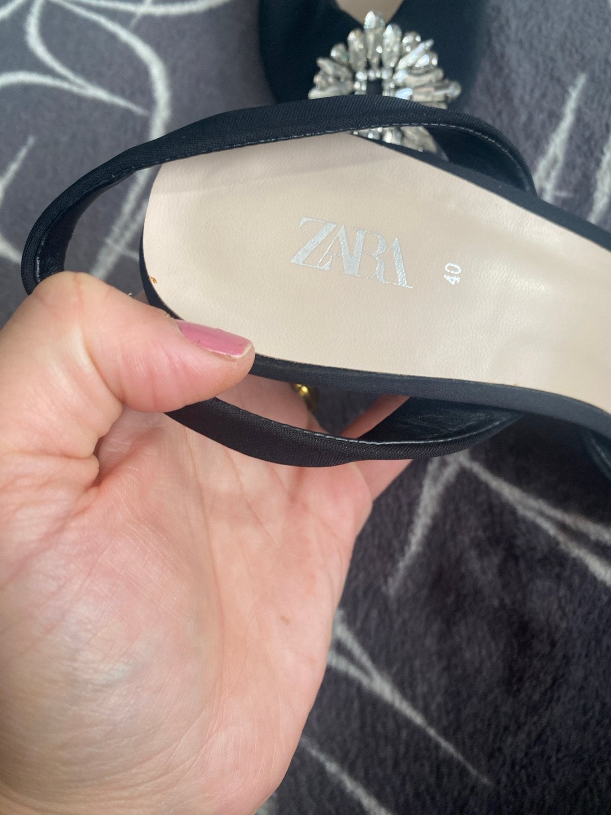 Zara Slingback Pumps met Strass - Maat 40, Ophalen of Verzenden, Zo goed als nieuw, Zwart, Pumps