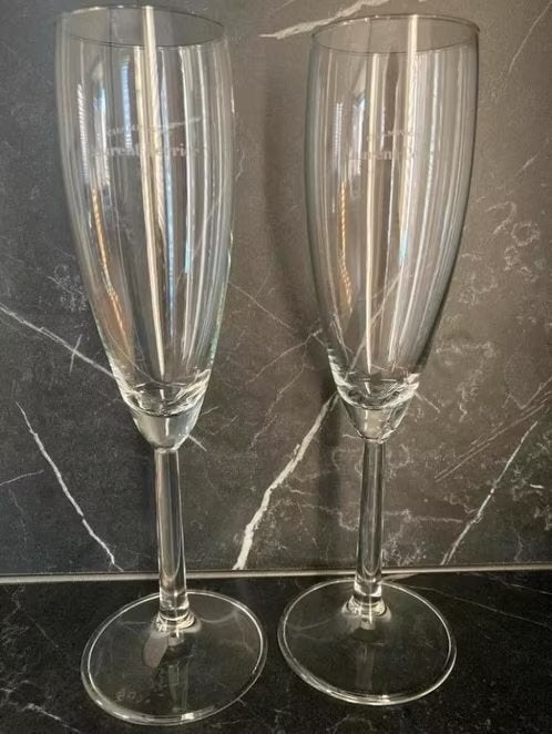2 Champagneglazen Laurent Perrier, Ophalen of Verzenden, Zo goed als nieuw, Overige typen