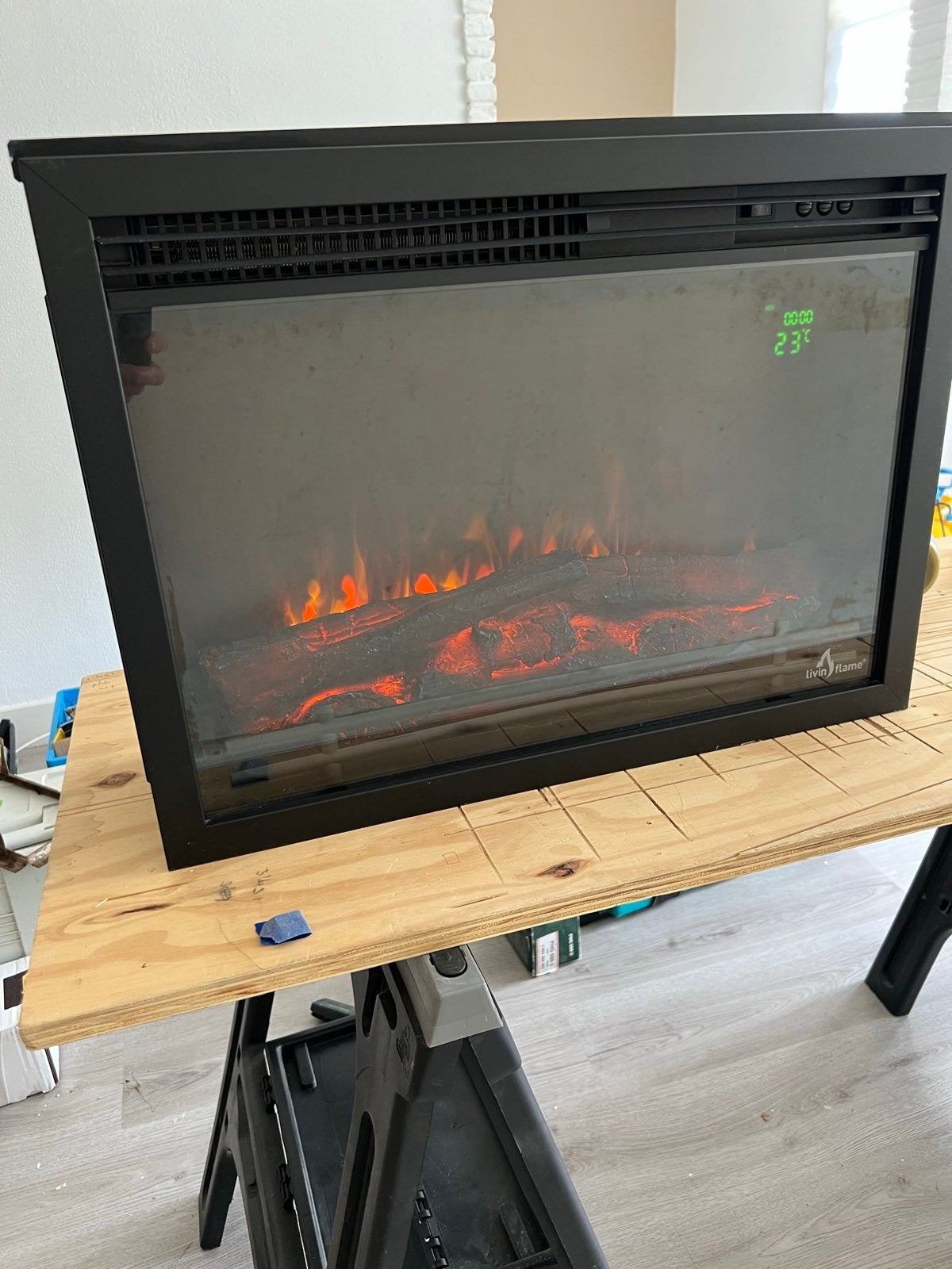 Livin'flame Lugano Elektrische Inbouwhaard - 2000W, Ophalen, Zo goed als nieuw, Inbouwhaard, Elektrische haard