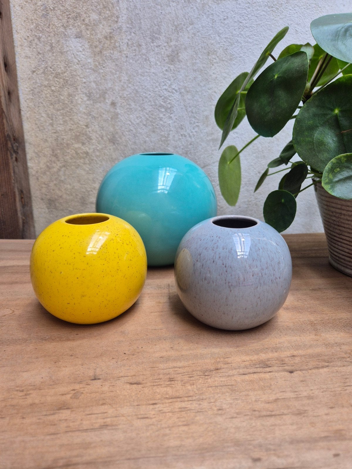 Set van 3 vintage bolvormige vazen, Zenith Gouda, Ophalen of Verzenden
