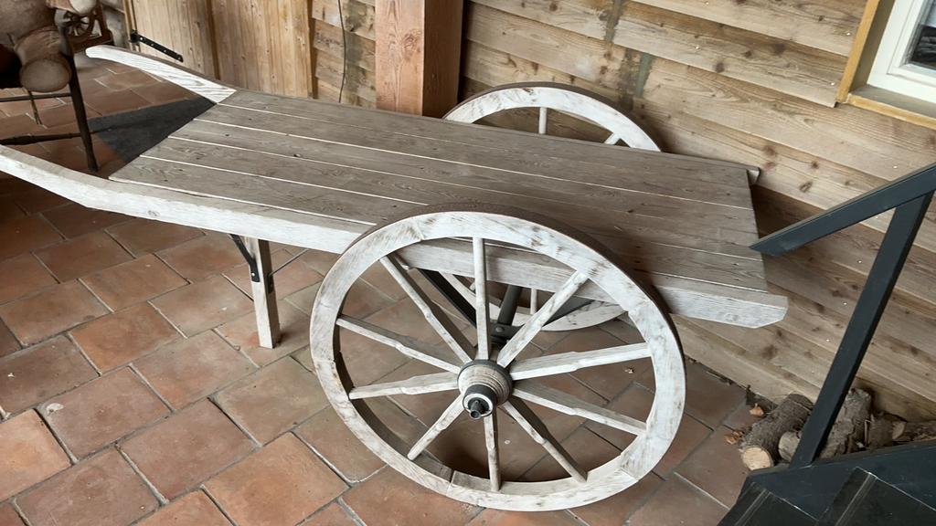 Prachtige grote houten kaaskar / marktkar, Ophalen