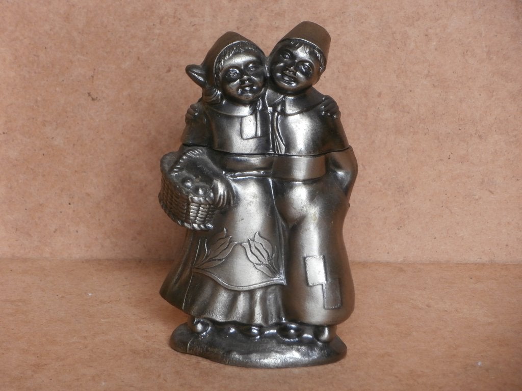 Vintage gas aansteker verzilverd Hollands paar fruitmand, Ophalen of Verzenden, Gebruikt, Aansteker