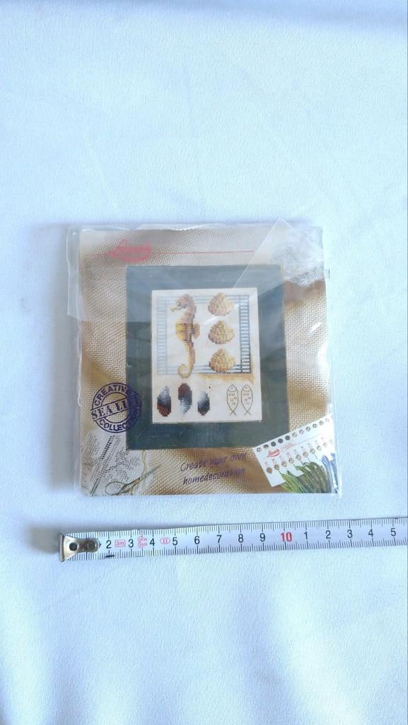 Maak je eigen home decoratie zeedieren zeepaardje borduurwer, Ophalen of Verzenden, Nieuw, Borduurpakket