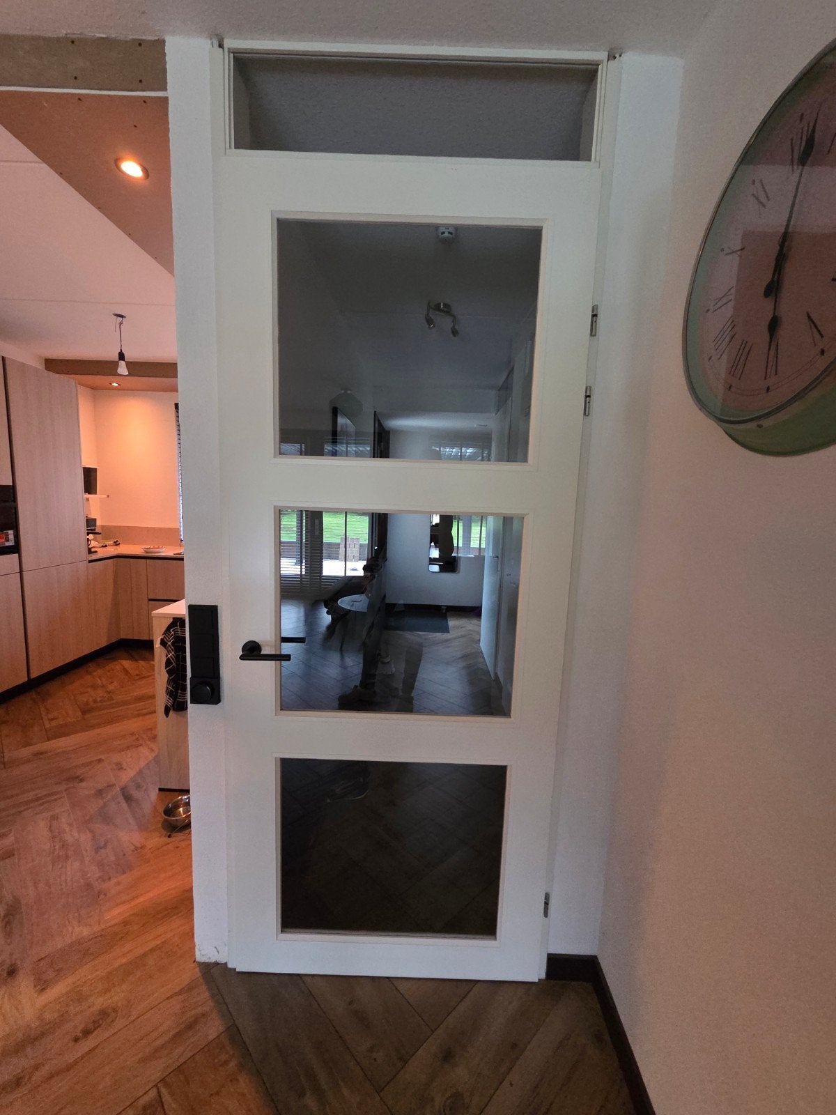 Rechtsdraaiende binnendeur met glas, 93 x 231 cm, Ophalen