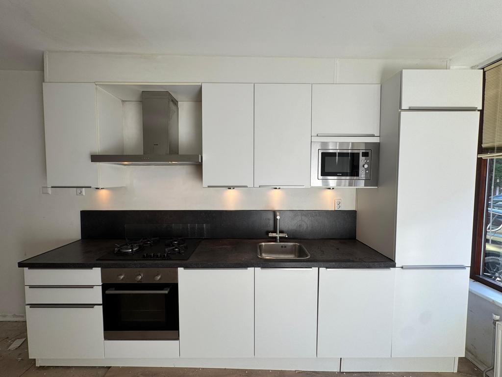 Complete Nette Rechte Keuken + Apparatuur + GEDEMONTEERD, Huis en Inrichting, Ophalen of Verzenden, Wit, Kunststof, Enkelwandige keuken