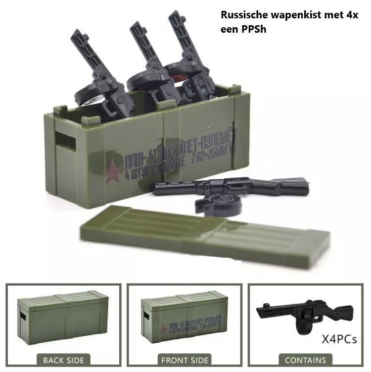 WW2 Bouwstenen - J21 - Russische wapenkist met PPSh, Ophalen of Verzenden, Nieuw