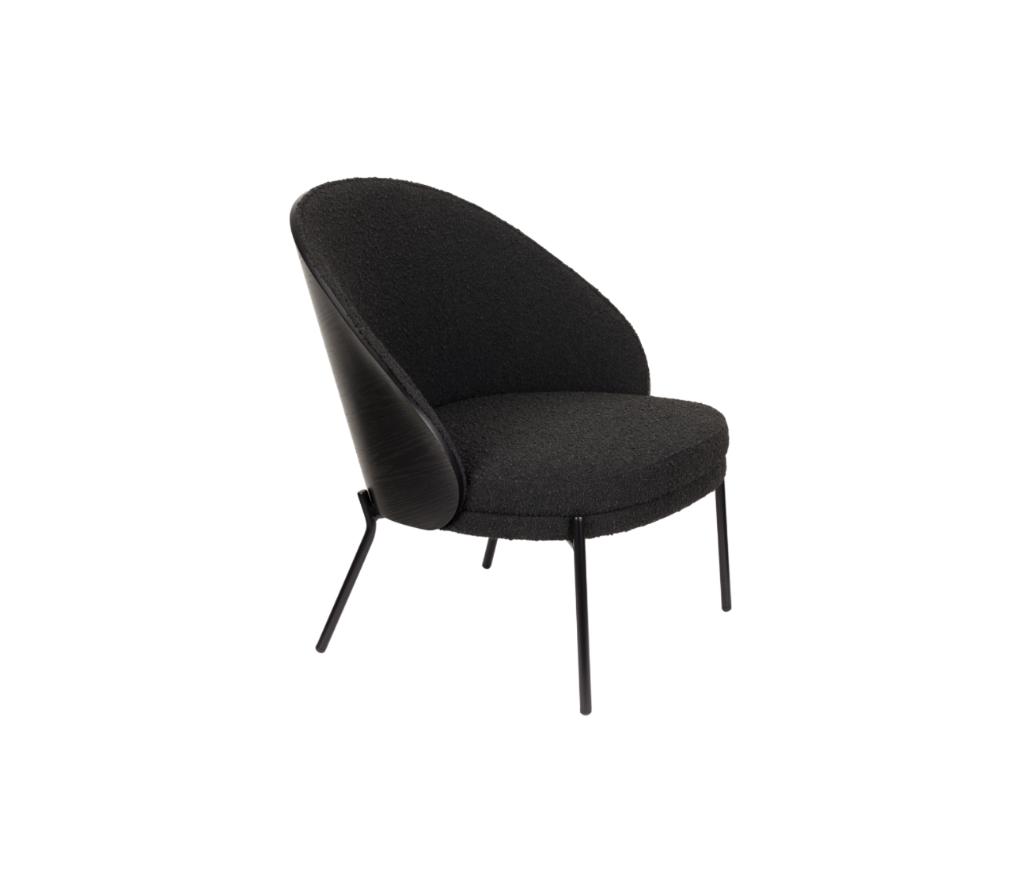 DutchboneFauteuil Rodin Bouclé zwart | Van €499, nu, Dutchbone, Nieuw, Ophalen of Verzenden, Dutchbone
