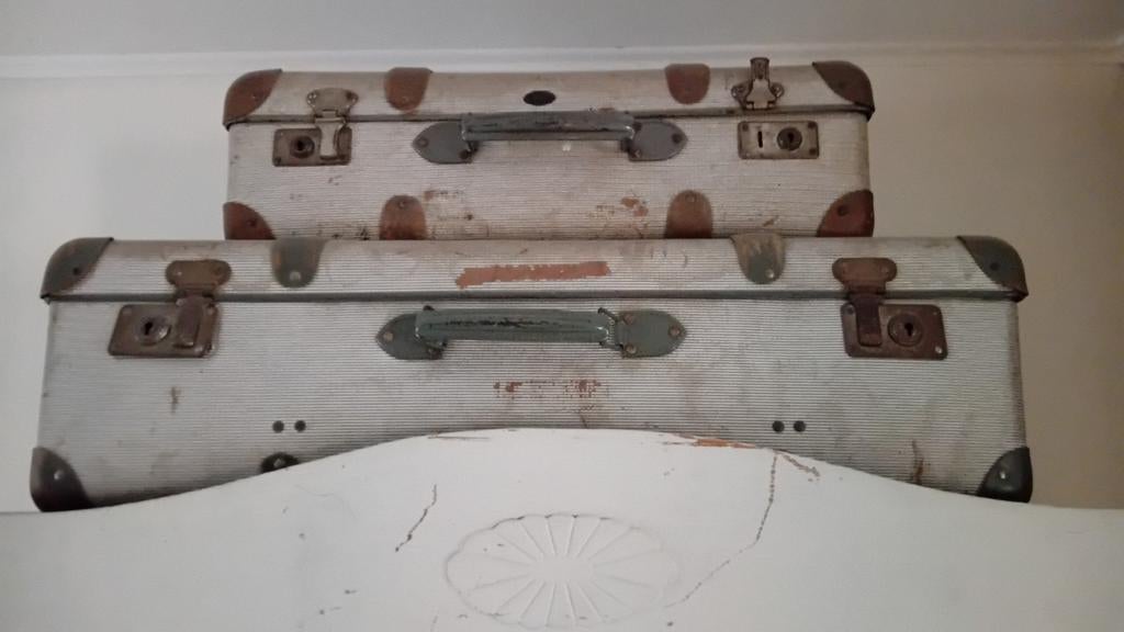 2 mooie decoratieve koffers, Ophalen, Gebruikt, Leer, 70 cm of meer