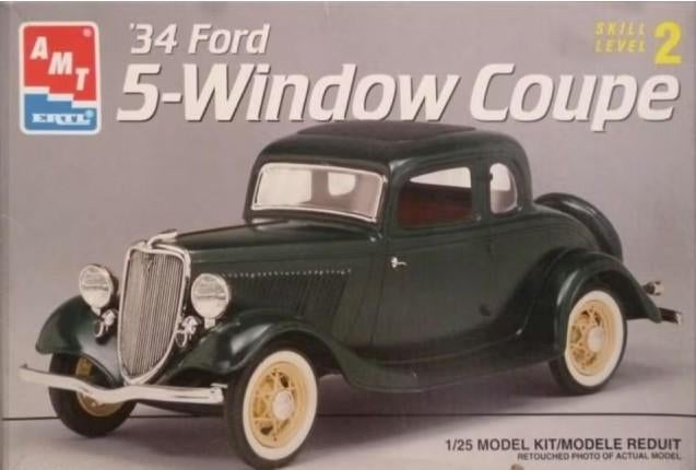 Bouwdoos 1934 Ford 5 window coupe AMT, Overige merken, Auto, Groter dan 1:32, Nieuw