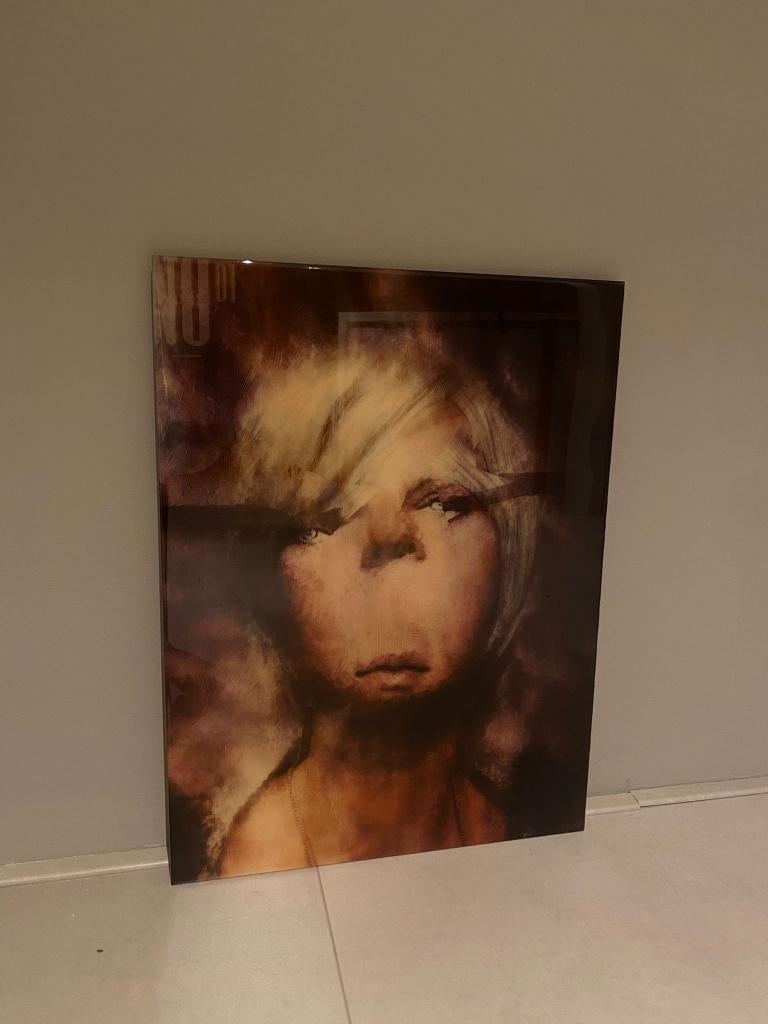 Schilderij glossy abstract portret, Ophalen
