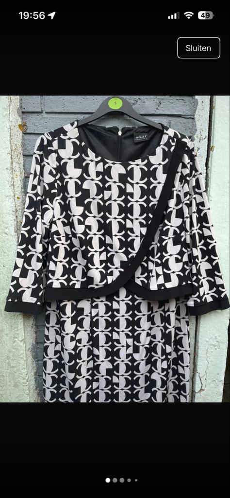 Elegante zwart-witte jurk Select, Kleding | Dames, Zwart, Maat 42/44 (L), Ophalen of Verzenden, Zo goed als nieuw