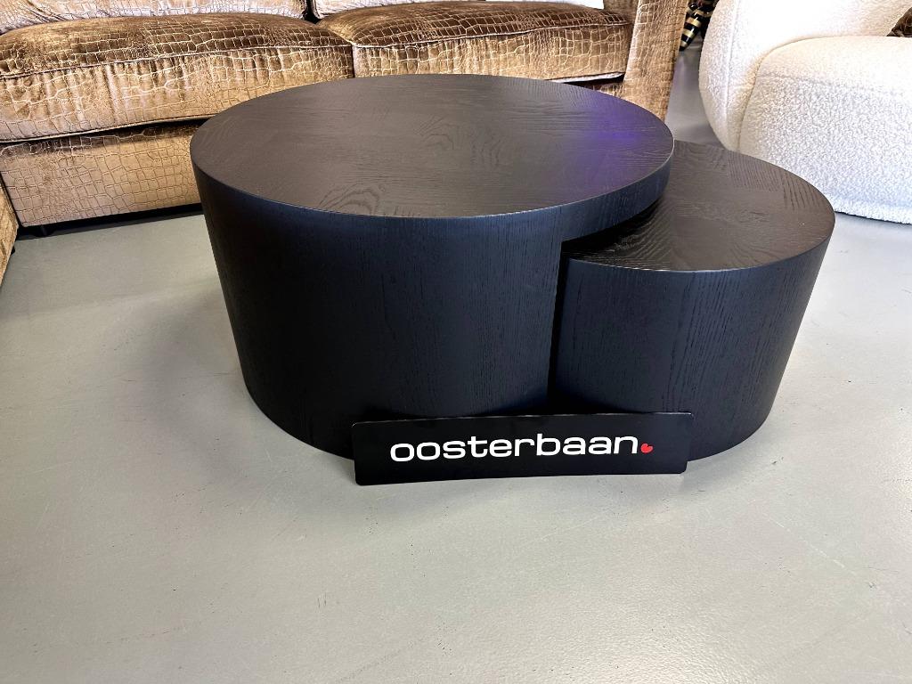 Luxe Visgraat Salontafel Duo Black Oak - NIEUW, Overige materialen, 50 tot 100 cm, Info@oosterbaanwonen.nl, Venus 31 8448CE Heerenveen