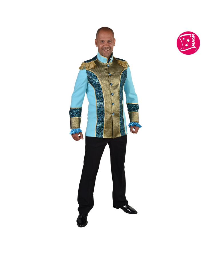 Prachtige blauwe mantel carnaval of themafeest! Nieuw maat S, Kleding | Heren, Carnavalskleding en Feestkleding, Ophalen of Verzenden