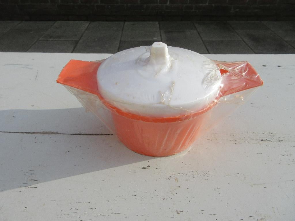 Vintage jaren 70 oranje suikerpot, Overige materialen, Overige typen, Nieuw, Ophalen of Verzenden