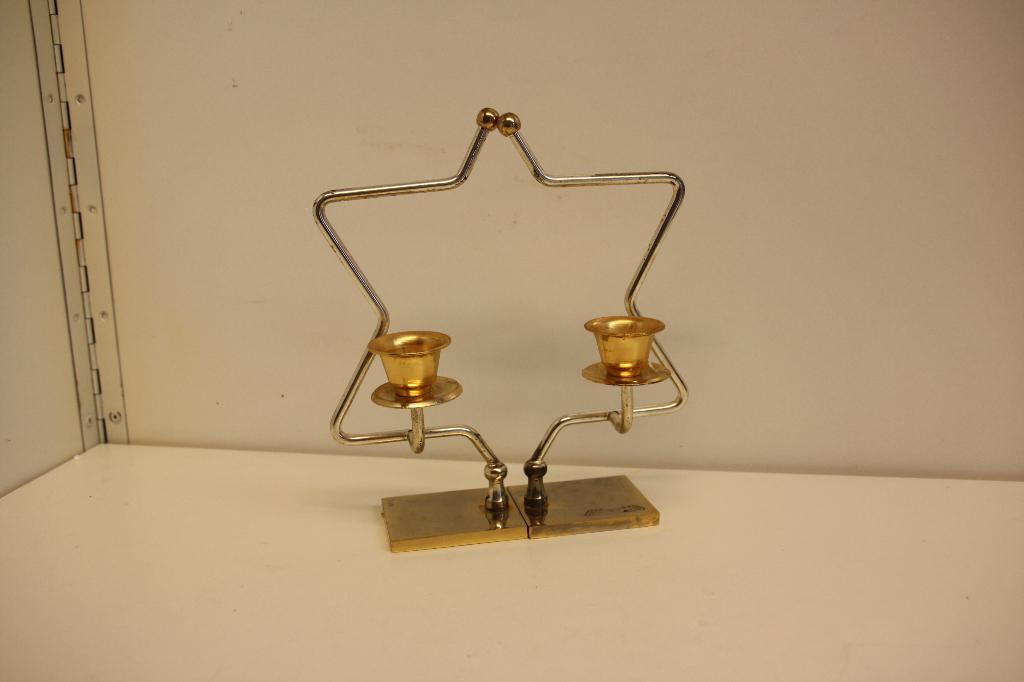 Karshi kandelaar Gold ( 24K) en Silver plated., Ophalen of Verzenden, Goud