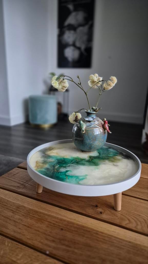 Kaarsplateau marmerlook, etagere, tafeldecoratie, Huis en Inrichting, Woonaccessoires | Etagères, Ophalen, Nieuw