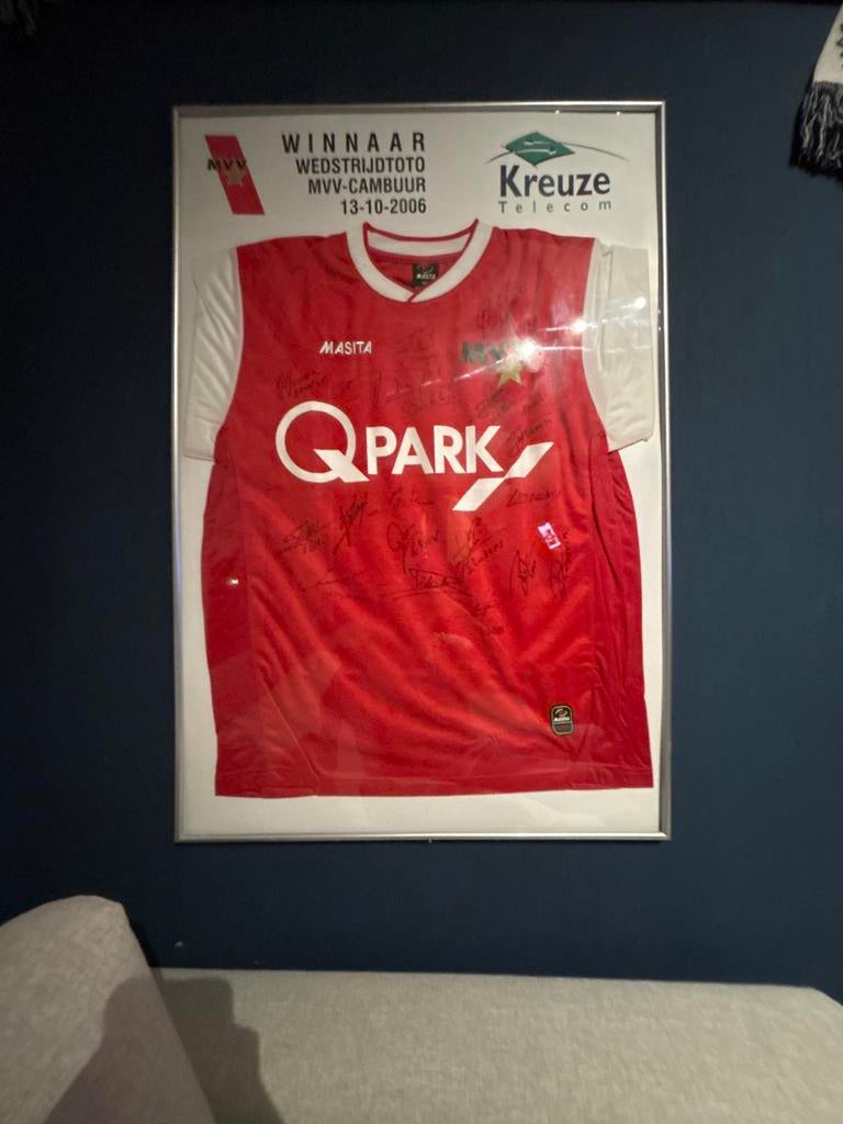 Gesigneerd MVV Wedstrijdshirt 2006, Sport en Fitness, Voetbal, Gebruikt, Shirt, Maat M, Ophalen of Verzenden