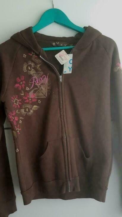 NIEUW Roxy warm vest, donkerbruin met capuchon, maat L, Bruin, Maat 42/44 (L), Nieuw, Ophalen of Verzenden