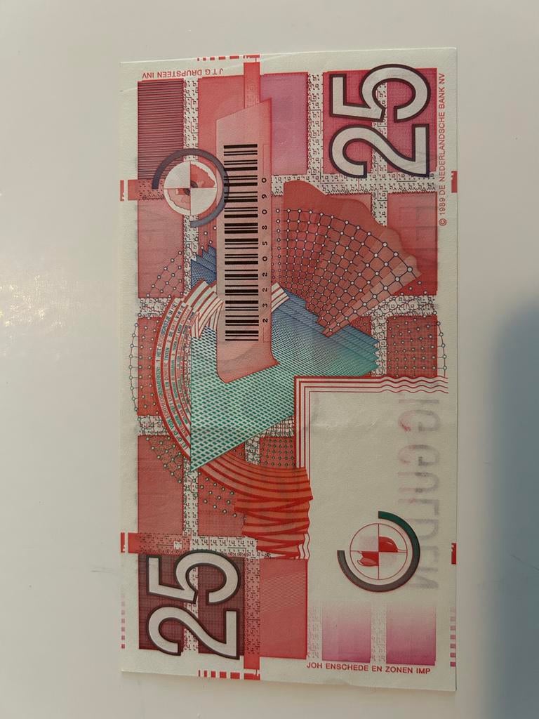 25 Gulden Biljet - 1989 Roodborstje UNC kwaliteit (3 stuks), Ophalen of Verzenden, 25 gulden, Los biljet