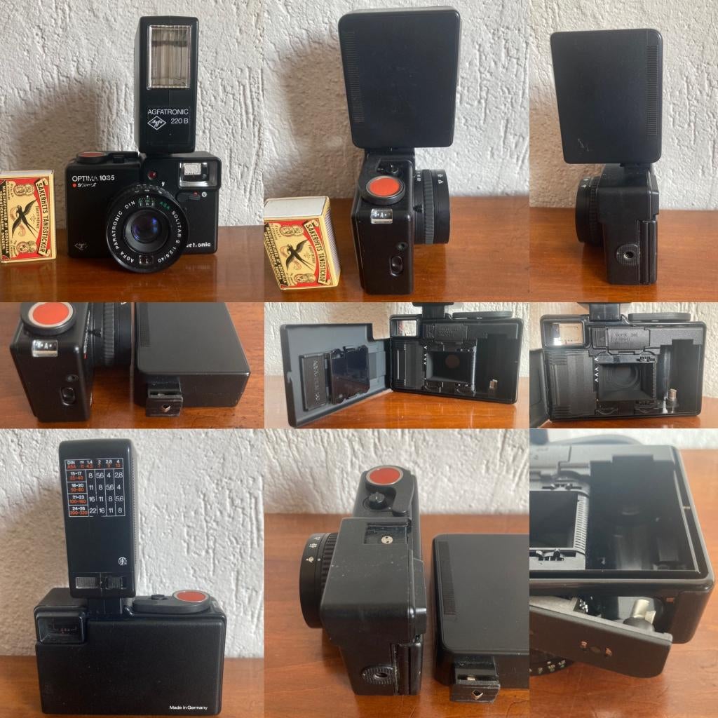 12 vintage jaren 70 zwarte fotocameraatjes fototoestelletjes, Ophalen of Verzenden, Gebruikt, Compact, Overige Merken