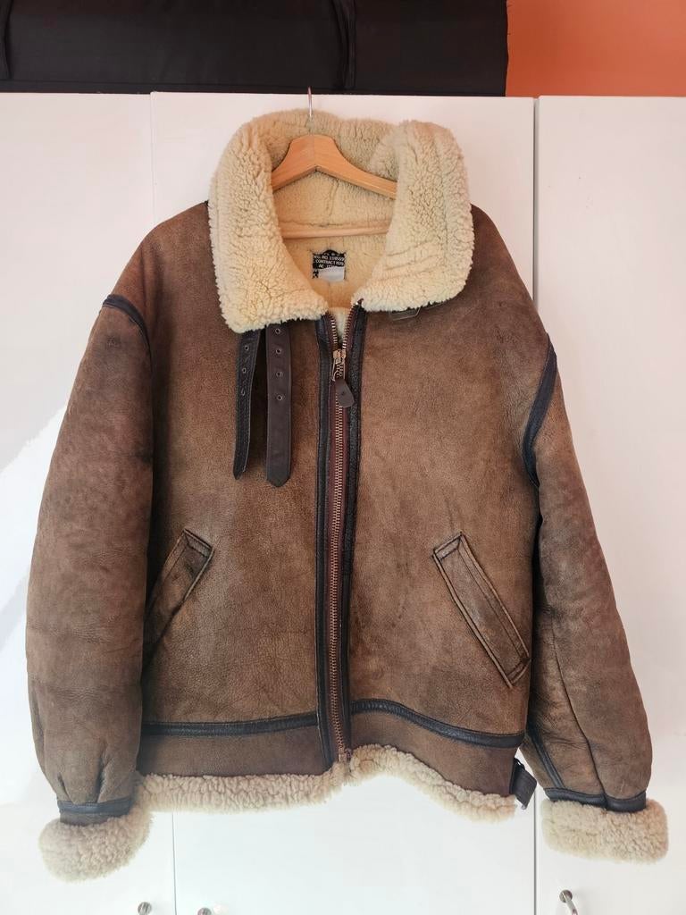 Bombardier sheepskin Avirex B-3 jas, Kleding | Heren, Jassen | Winter, Ophalen of Verzenden, Zo goed als nieuw, Maat 52/54 (L)