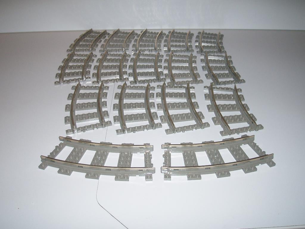 LEGO 9v Rails GRIJS 4520 Gebogen 1 tot 128 perfecte staat!!, Kinderen en Baby's, Speelgoed | Duplo en Lego, Ophalen of Verzenden