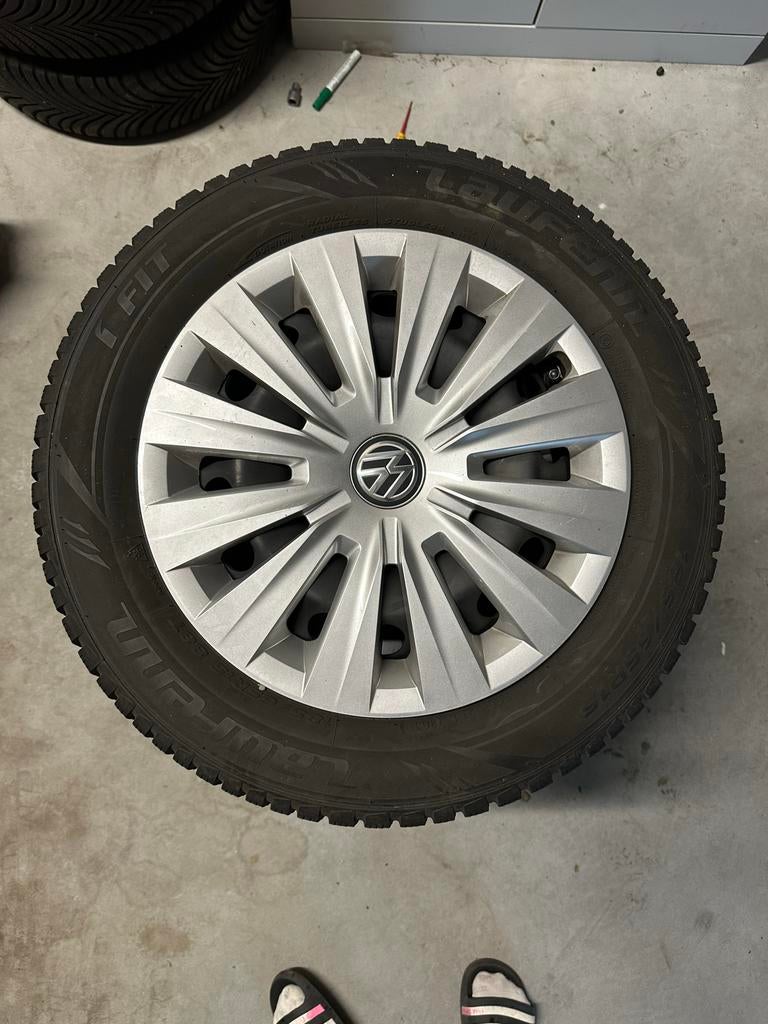 Stalen Velgen met All Season Banden 185/65R15 5x100, Ophalen, Gebruikt, 15 inch, Banden en Velgen