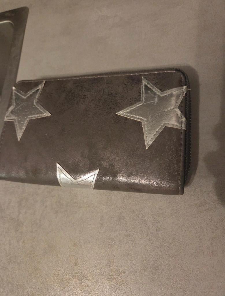 Leuke sterren portemonnee met veel vakjes, Sieraden, Tassen en Uiterlijk, Portemonnees, Ophalen, Zo goed als nieuw, Grijs, Overige merken